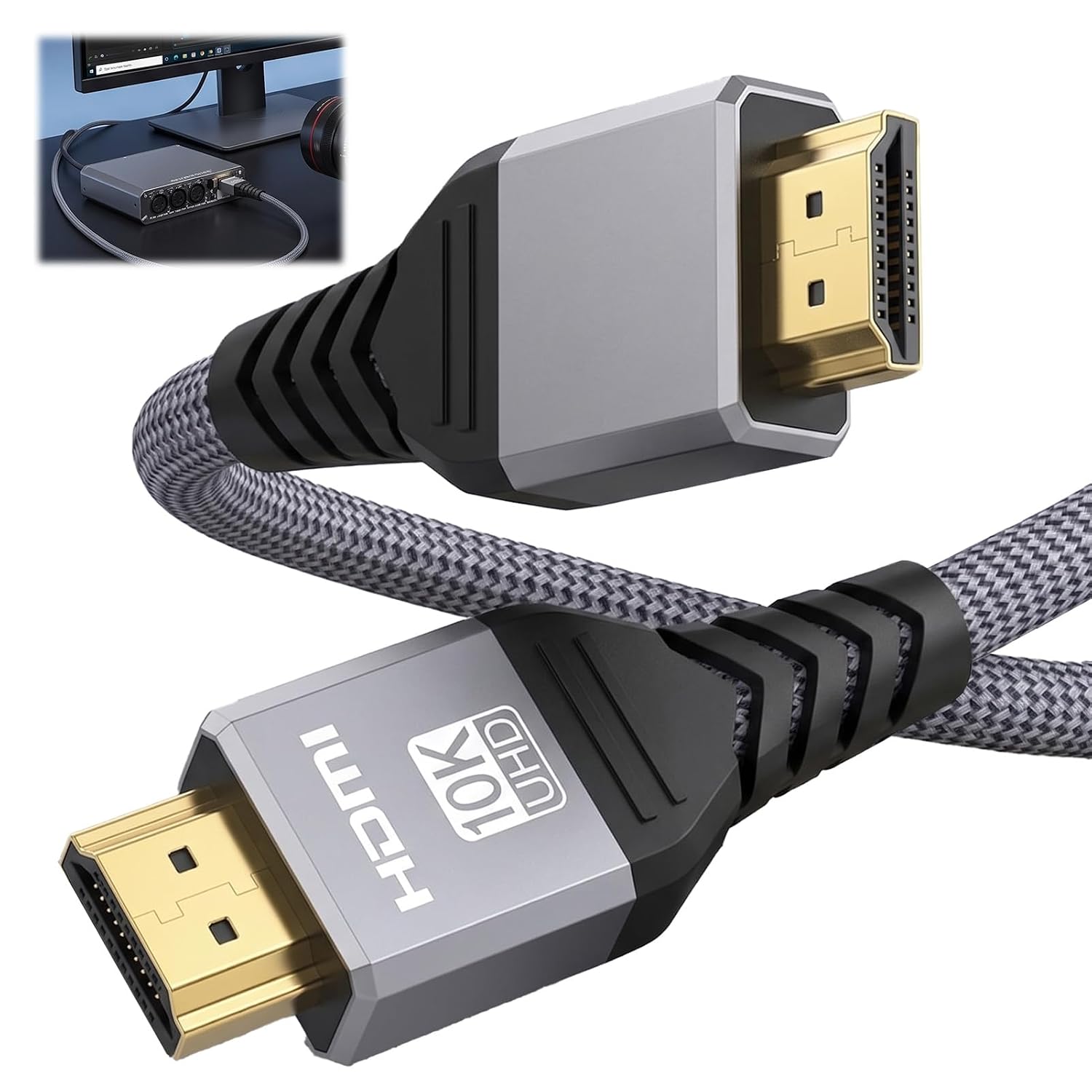 M Langes, Ultraschnelles Hdmi 2.1-zertifiziertes Kabel – Ultra Hd 10k, 8k, 4k, 240 Hz – 48 Gbit/s Bandbreite, Earc, Hdr10+, Dolby Vision, Dts:x – Kompatibel Mit Rtx 5090, Projektoren, Monitoren, Ferns