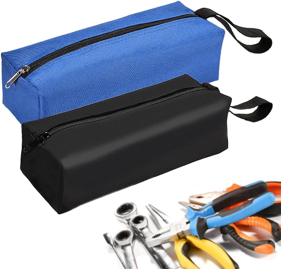 Kleine Werkzeugtaschen Aus Canvas, Multifunktional Mit Reißverschluss, Wasserdichte Werkzeugtaschen Aus Canvas Für Schraubendreher, Schrauben, Muttern, Zangen (blau Und Schwarz)