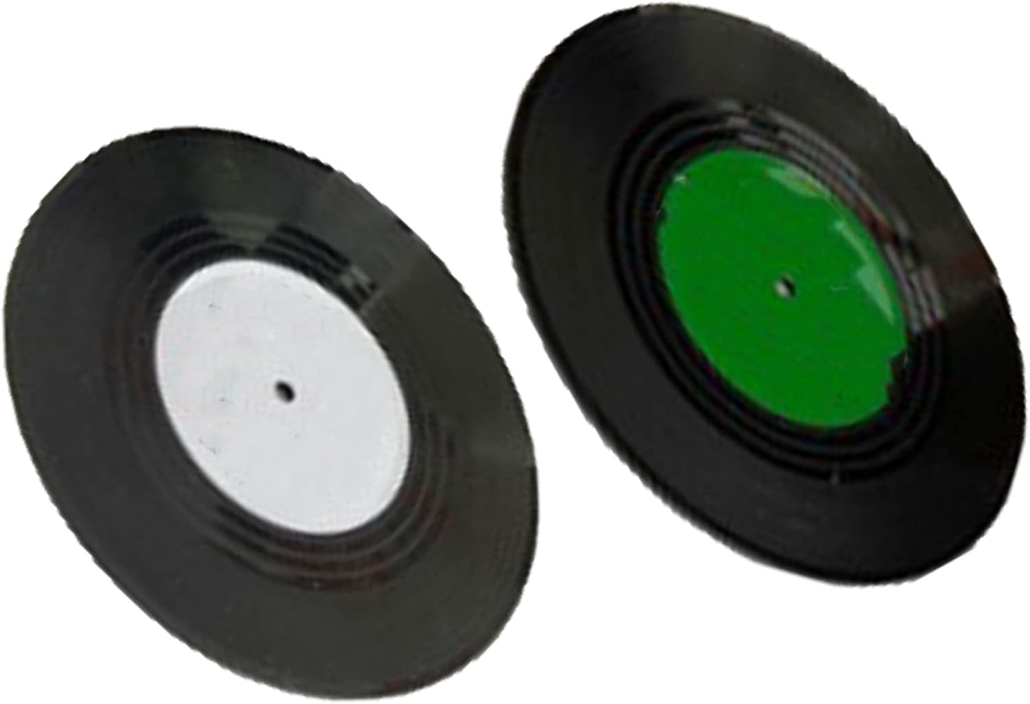 Set Mit 2 Retro-scheibenuntersetzern Aus Rutschfestem Abs Mit Vintage-vinyl-design Zum Schutz Von Möbeln Und Bars Zu Hause