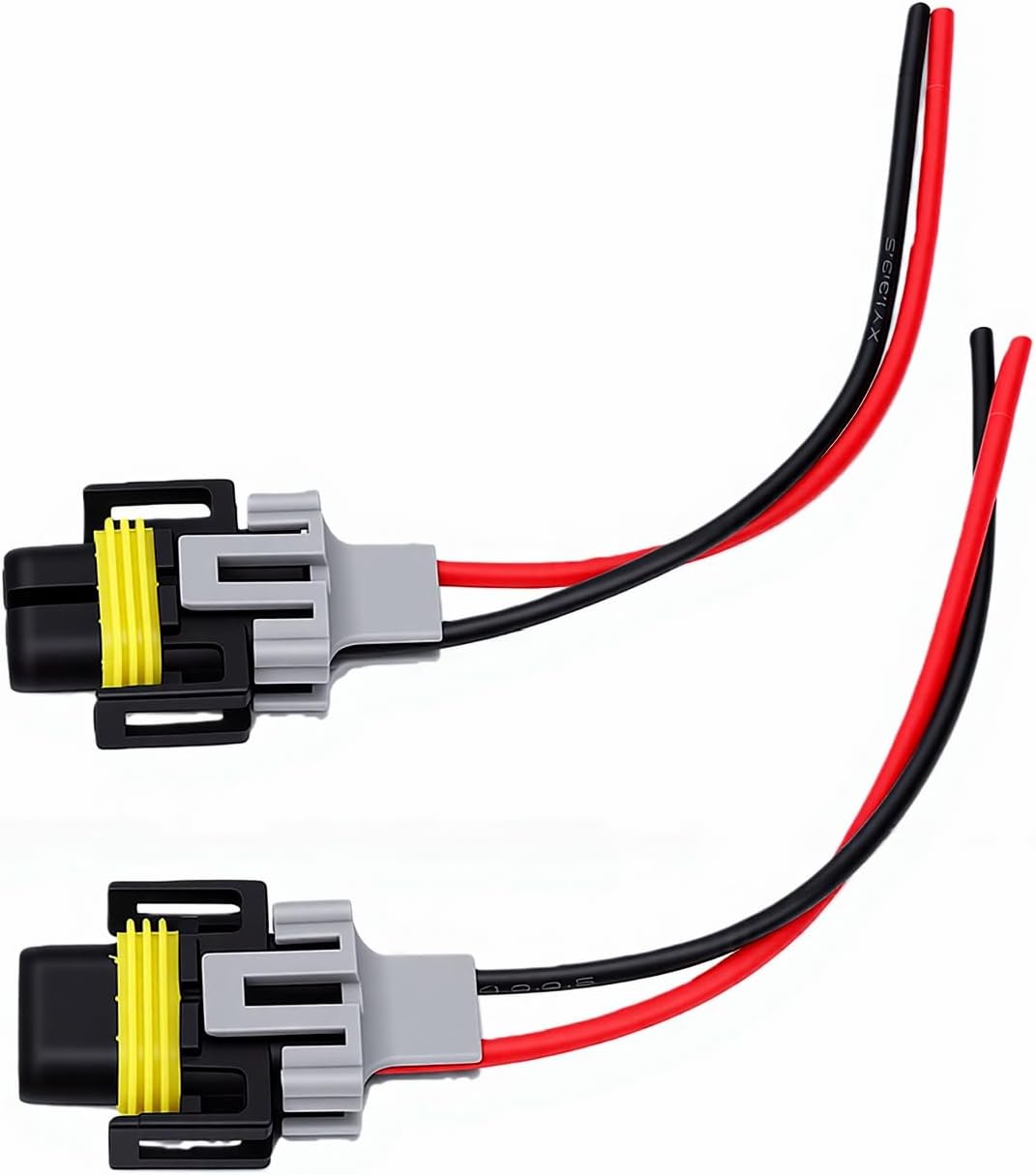 Set Mit 2 Scheinwerfersteckern Für H8-, H9- Und H11-lampen, 12-v-buchse, Kabelbaum Aus Nylon, Kunststoff Und Metall Für Den Austausch Des Abblendlichts