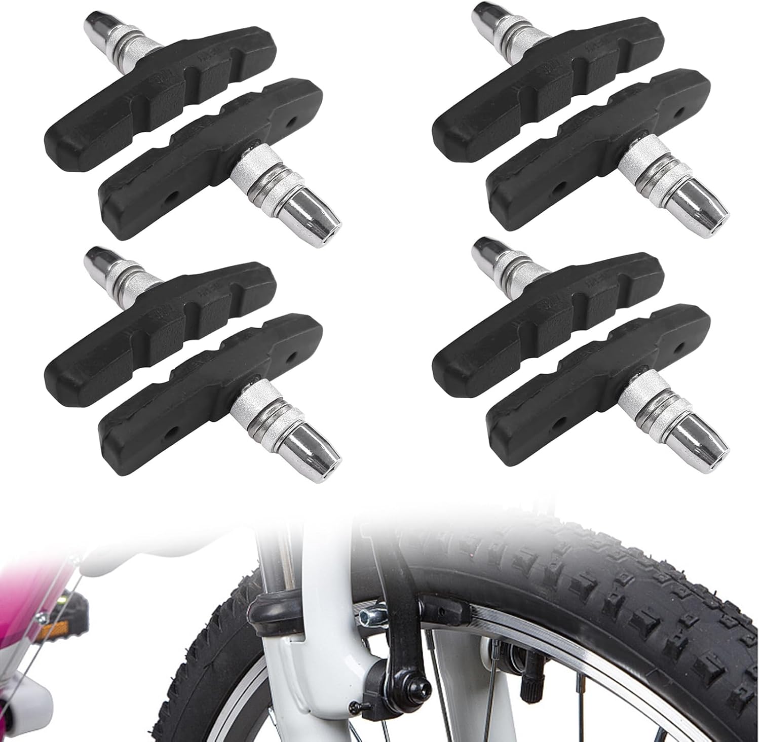 Satz Mit 8 Bremsbelägen, Bremsbacken, 70 Mm, Für V-brakes, Für Rennräder, Mountainbikes