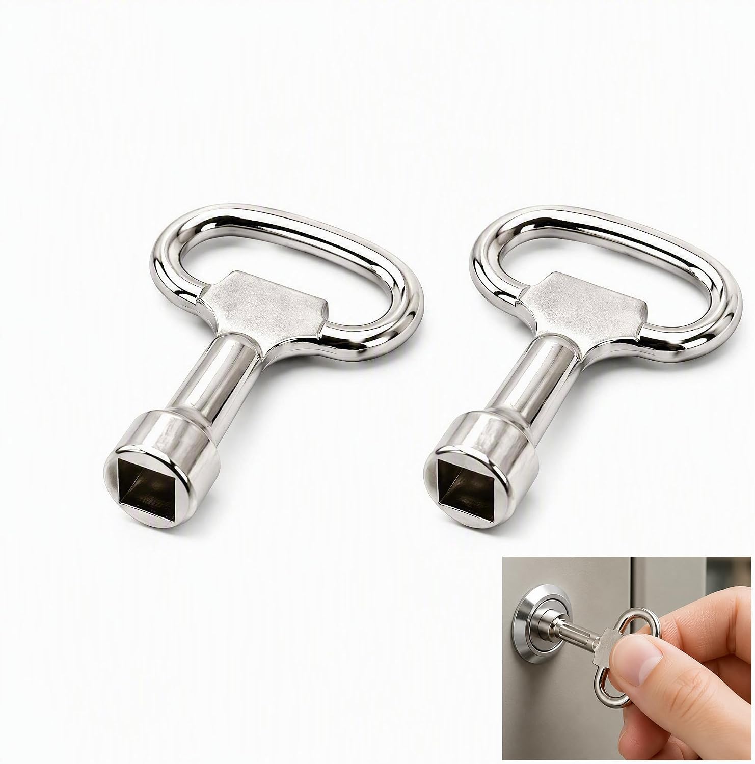 2-teiliges 8-mm-entlüftungsschlüssel-set Aus Zinklegierung, Vierkantschlüssel Zum Entlüften Von Heizkörpern Und Heizsystemen, 8 Mm Mit T-griff, Vierkant-entlüftungsschlüssel Für Wartung Und Reparatur