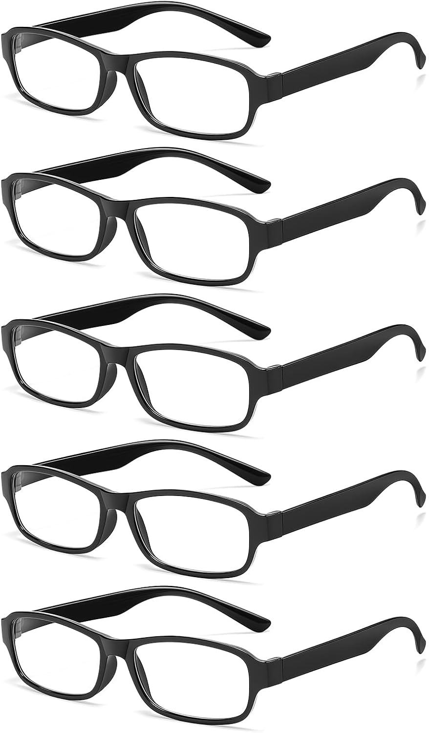 5er-pack Lesebrillen Mit Federscharnieren, Vorteilspackung, Für Damen Und Herren, Schwarz