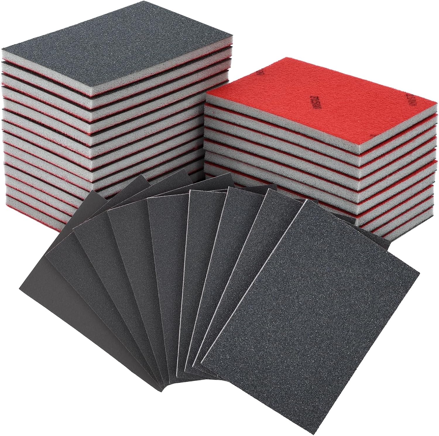 24-teiliges Schleifschwamm-set, Körnung 180/320/400/600/800/1000/1200/1500/2500, Wiederverwendbare Schleifpads, Flexibler Schleifschwamm Für Holz-, Trockenbau- Und Metallbearbeitung