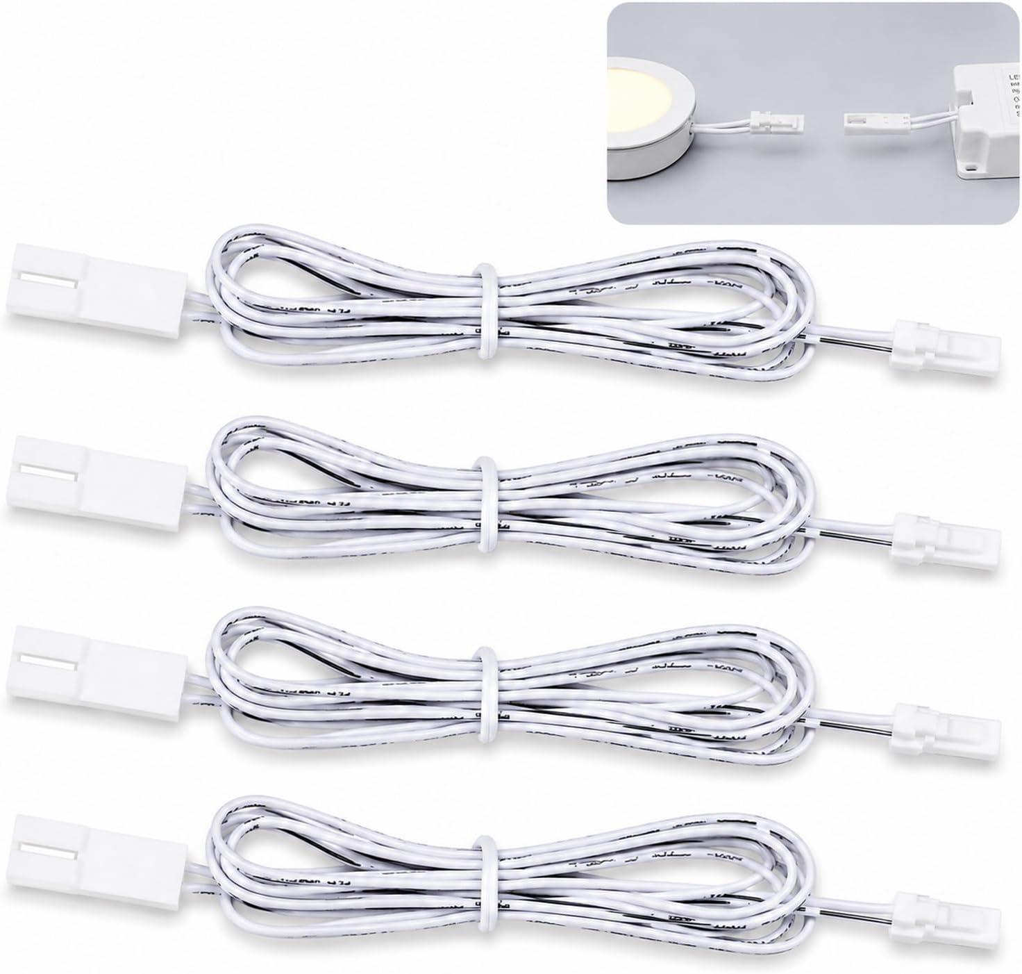 4-teiliges 2 M Led-verlängerungskabel Mit Mini-stecker, 2-poliges Verlängerungskabel Für Küchenlampen Und Schrankbeleuchtung, 6v-24v Anschlusskabel Für Lichterketten Und Dekorative Installationen