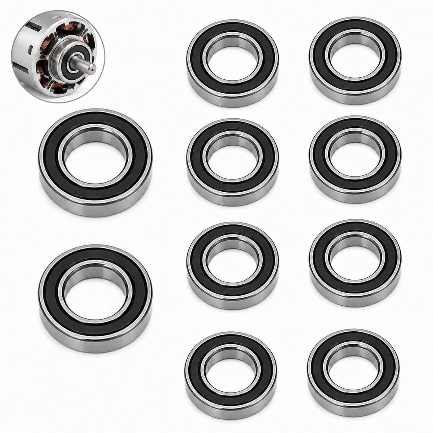 10 Stück 6802rs Abgedichtete Kugellager, 15 X 24 X 5 Mm, 15 Mm Innendurchmesser, Rillenkugellager Mit Gummidichtung Für Motoren, Maschinen, Mechanische Reparaturen Und Heimwerkerprojekte