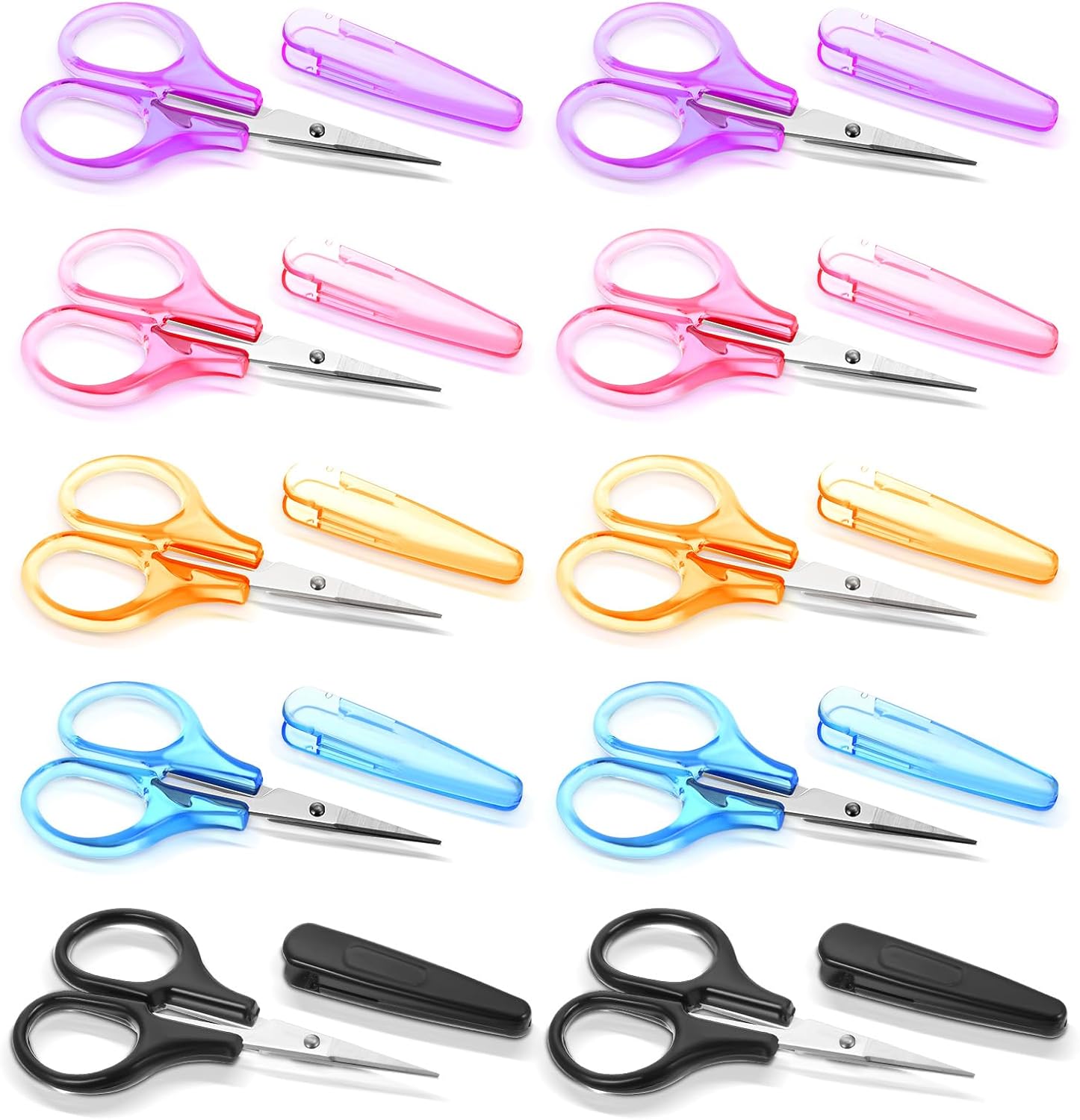 Set Mit 10 Mini-bastelscheren Aus Edelstahl – Kleine Mehrzweckscheren – Präzise, Gerade Scheren Mit Schutzhülle – Bastelscheren Zum Nähen, Papierschneiden Und Für Andere Zwecke
