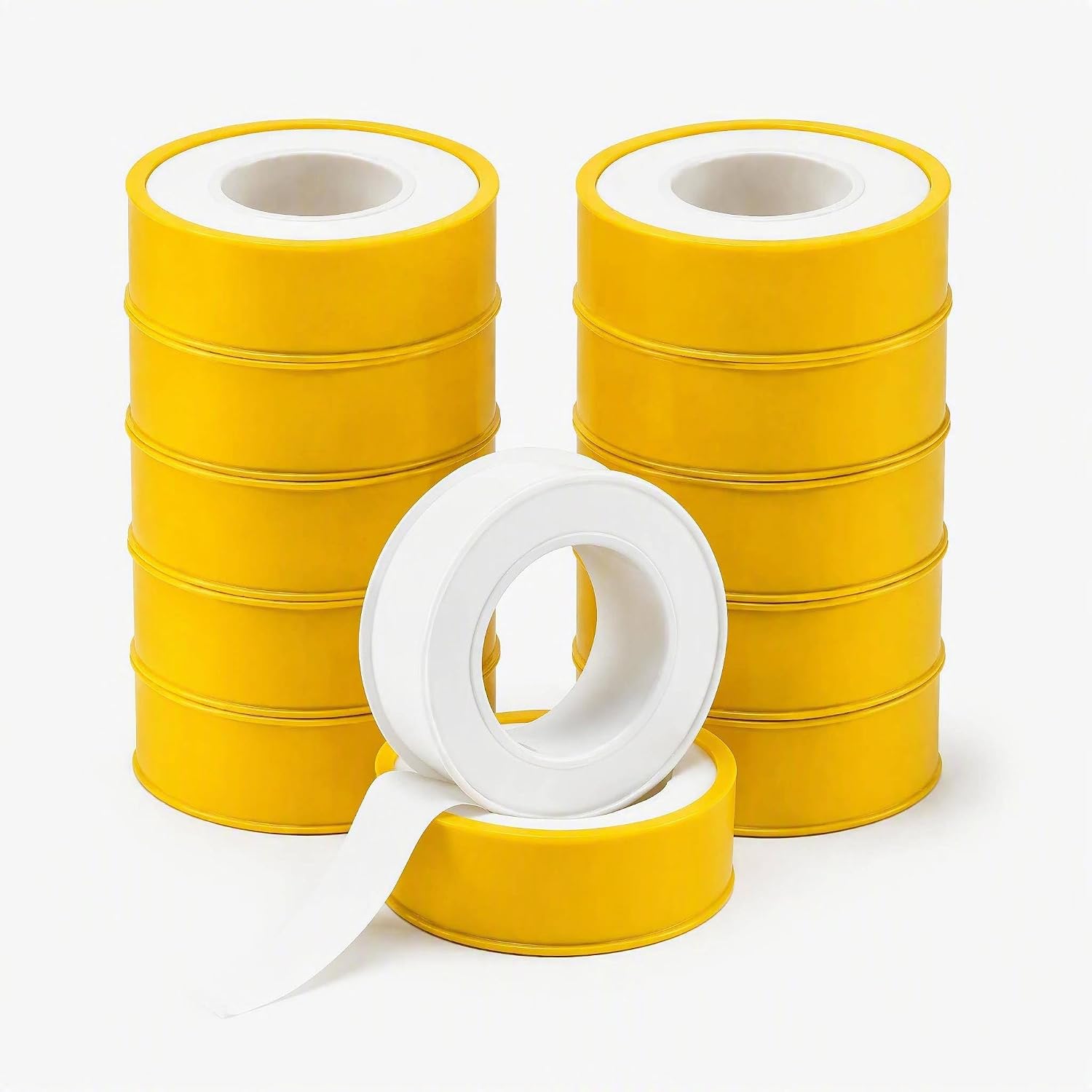 Packung Mit 10 Ptfe-dichtungsbändern 12 Mm X 12 M Für Sanitär- Und Gewindeverbindungen, Hochfestes Weißes Teflonband, Sanitär-teflon Für Armaturen, Rohre, Heizungs- Und Sanitärinstallationen
