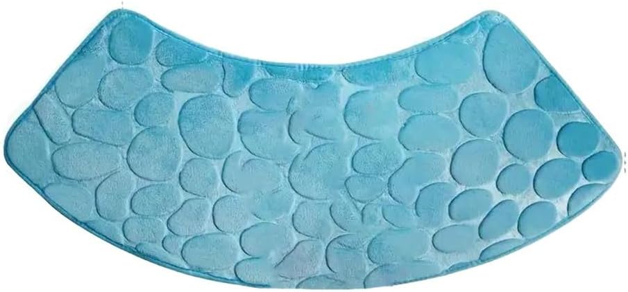 Gebogene Badematte Aus Polyester, Weich, Saugfähig, Schnelltrocknend (blau)