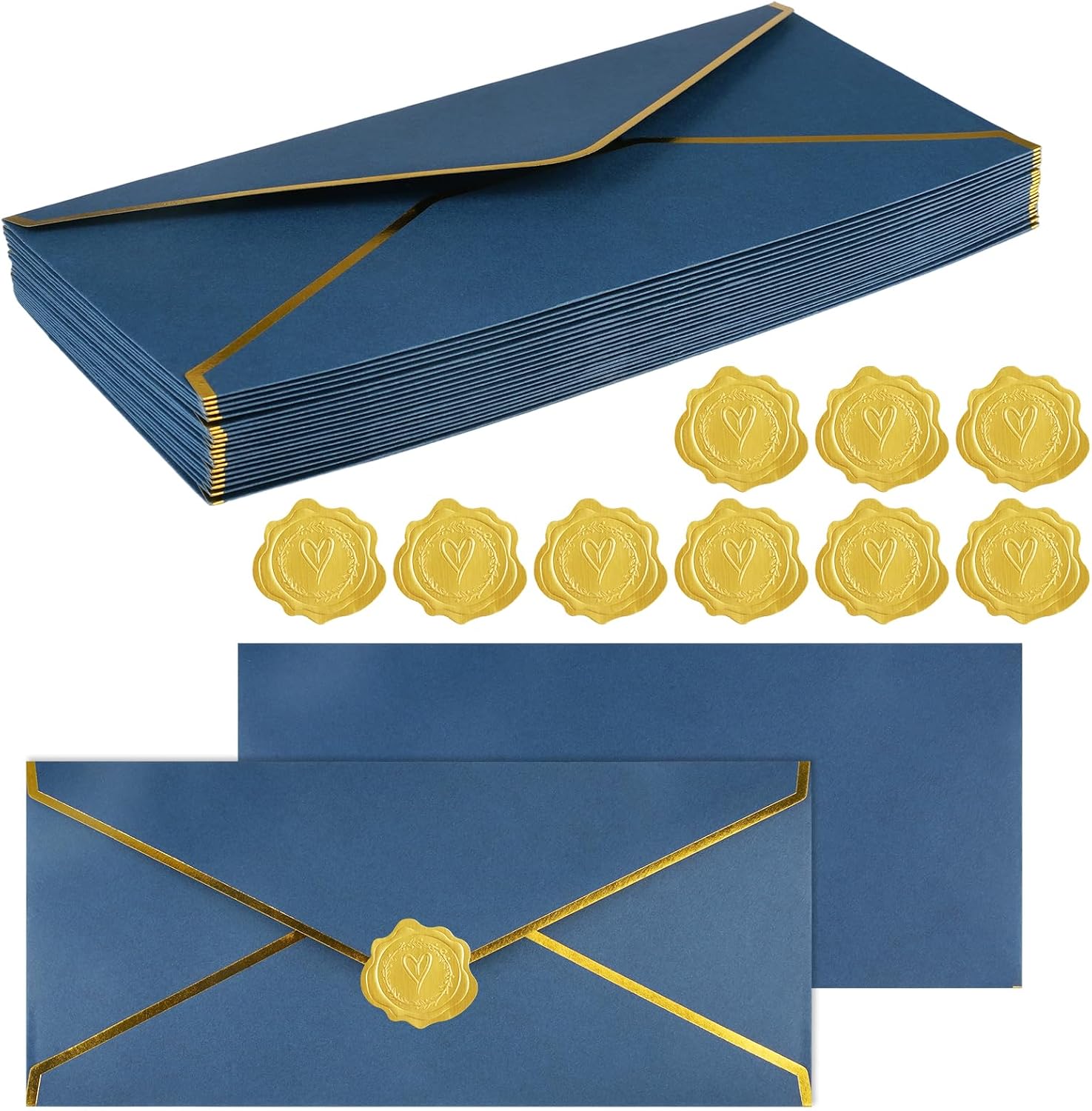 20 Geschenkumschläge Mit 30 Goldenen Aufklebern, 24 × 10,5 Cm