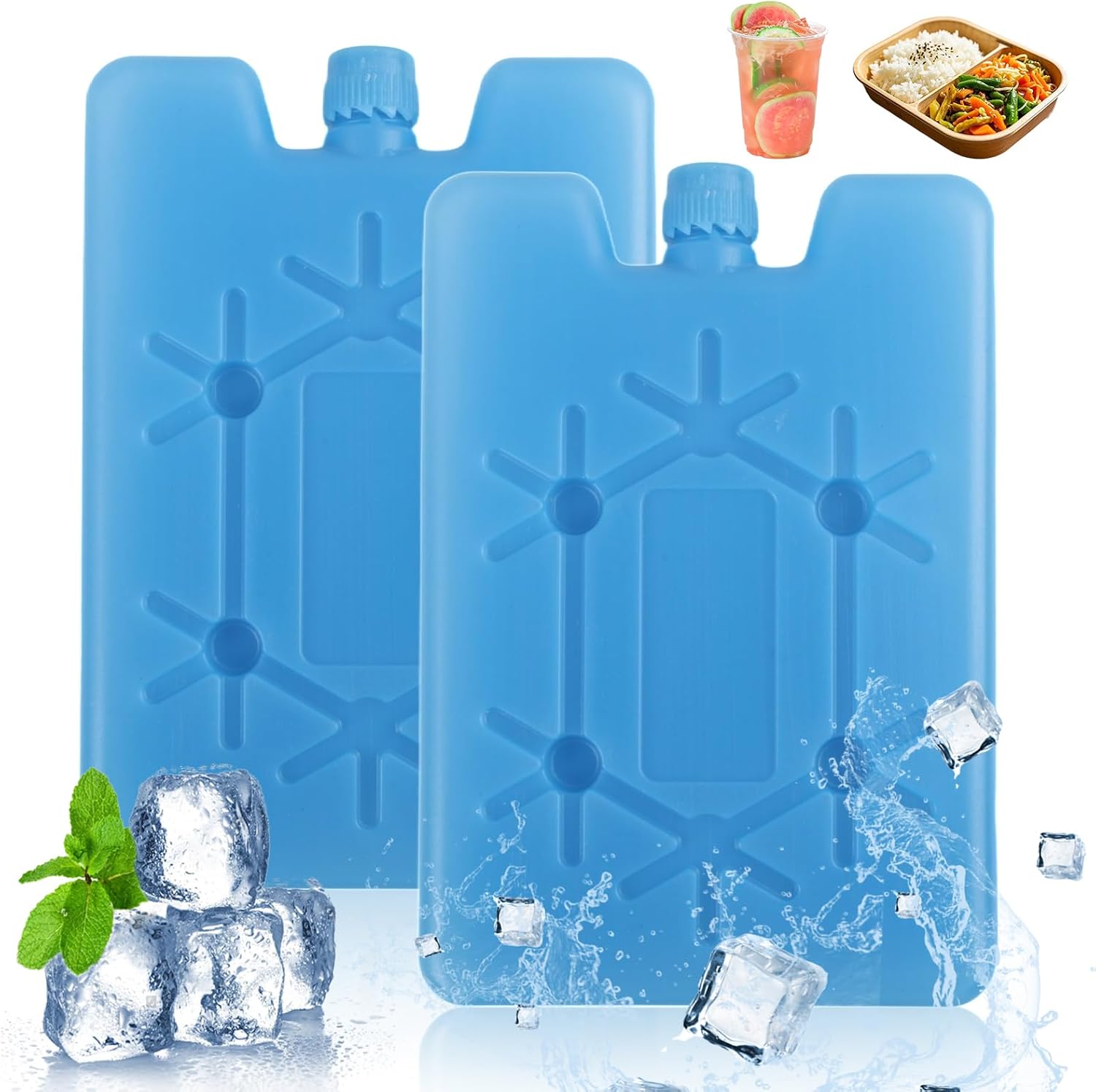 2er-set Kühlakkus Für Kühlboxen Und Isoliertaschen, Je 200 Ml, Wiederverwendbar, Dünn Und Leicht, Ideal Für Lunchboxen, Proviantboxen, Camping Und Reisen