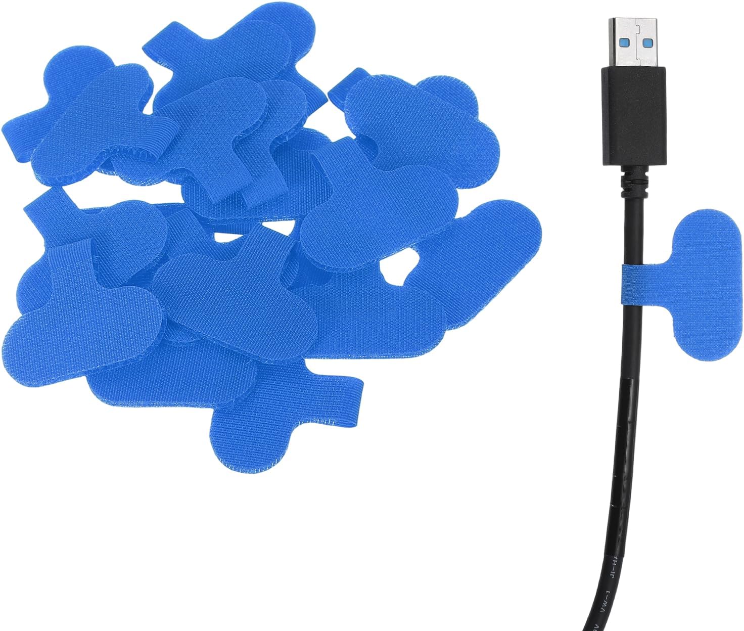 20-teiliges Blaues Kabelmanagement-set Für Elektronik Und Computer