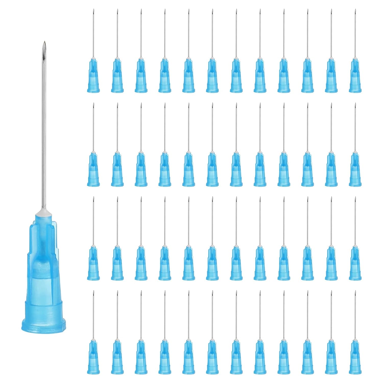 50 Blaue Dosiernadeln Mit Messspitze