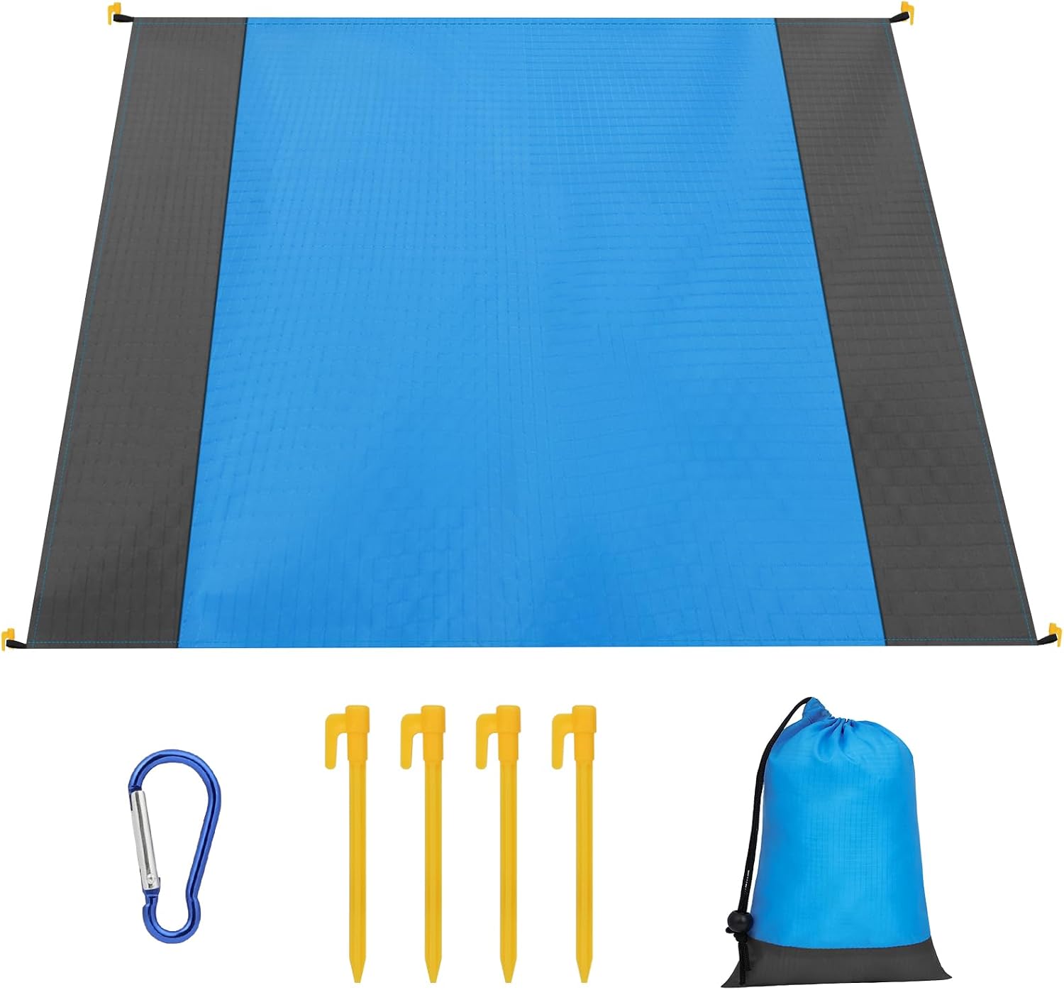 Strandmatte 210 X 200 Cm, Wasserdichte Und Sandabweisende Strandmatte, Picknickdecke, Groß, Ultraleicht, Für Camping, Wandern, Strand Und Picknicks