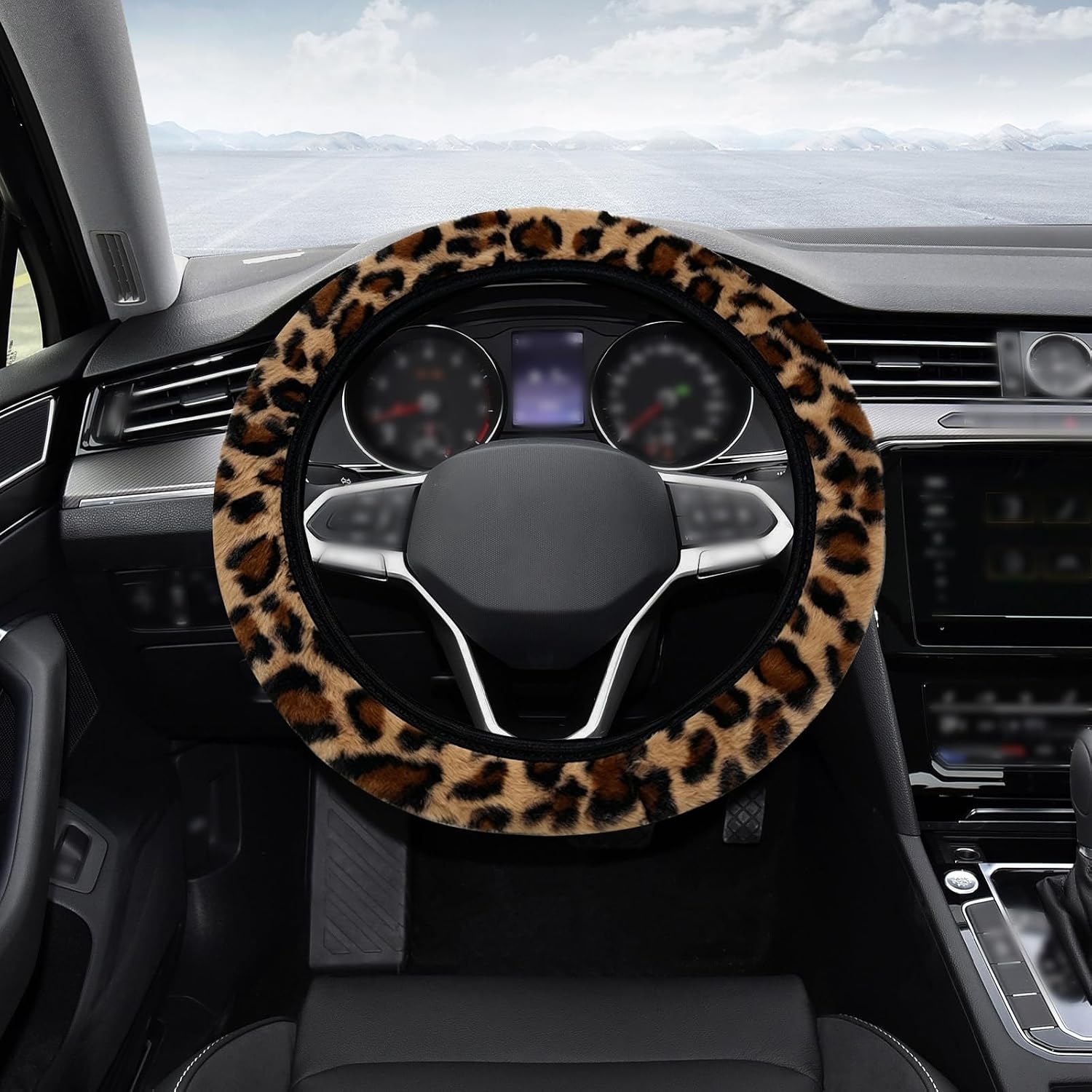 Universeller Lenkradbezug Mit Leopardenmuster, 38 Cm