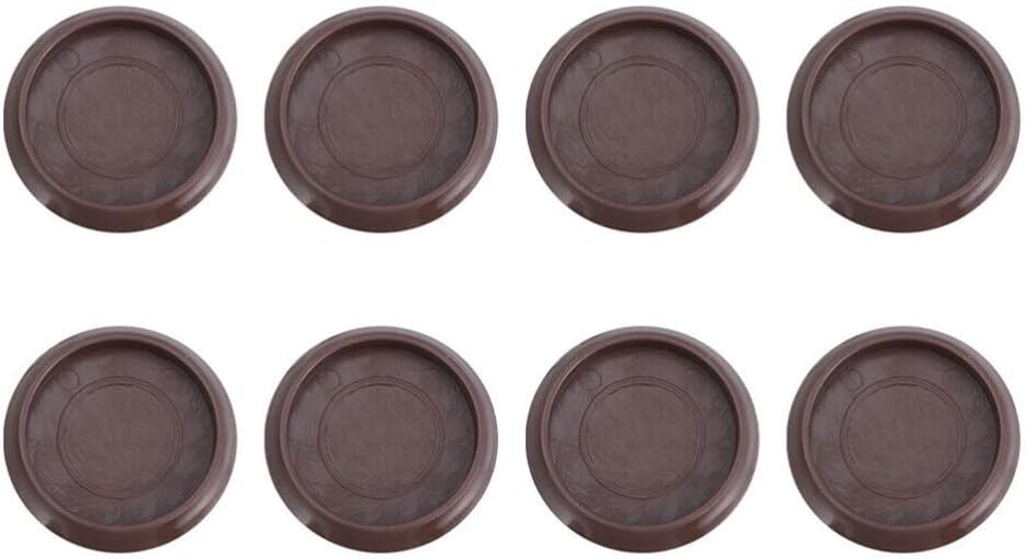 Set Mit 8 Runden Gleitern Für Hartholzmöbelrollen Auf Laminatböden – Rutschfeste Unterseite Für Stühle, Sofas, Betten, Braun, 45 Mm