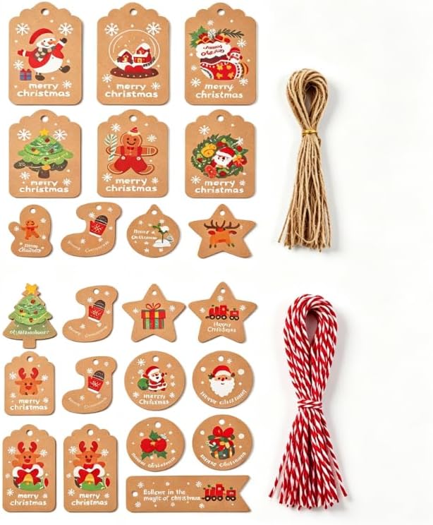 100 Stück Weihnachtsgeschenkanhänger, Zum Dekorieren Von Geschenken Und Weihnachtsbäumen