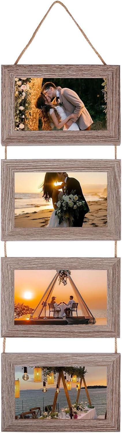 Mehrfacher Bilderrahmen Mit Seil, 10×15cm Bilderrahmen Für 4 Fotos