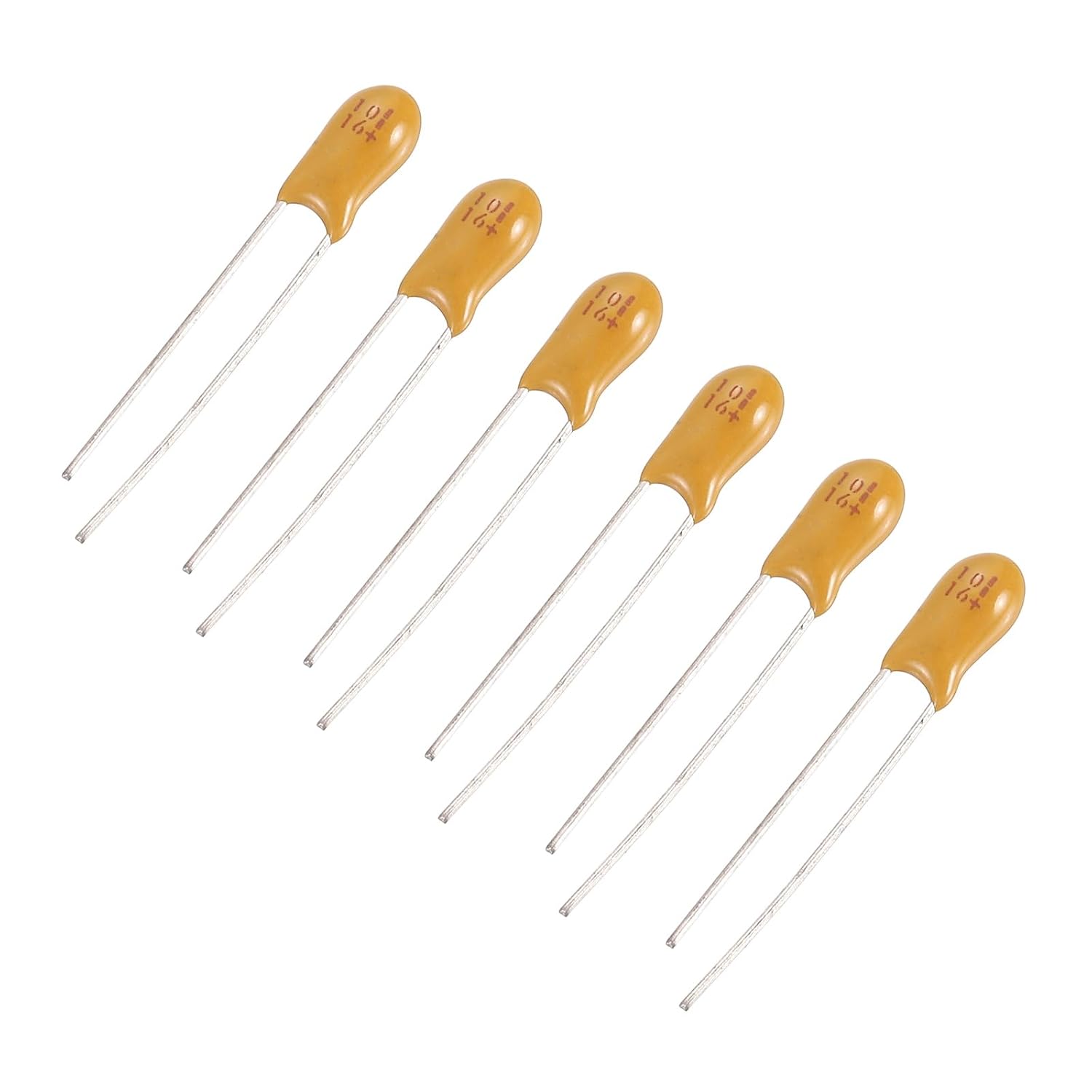 10µf 16v Gelber Radialer Elektrolyt-tantalkondensator, Gehärtete Tantalkondensatoren Für Leiterplatten, Diy-computerprojekte, 6er-pack