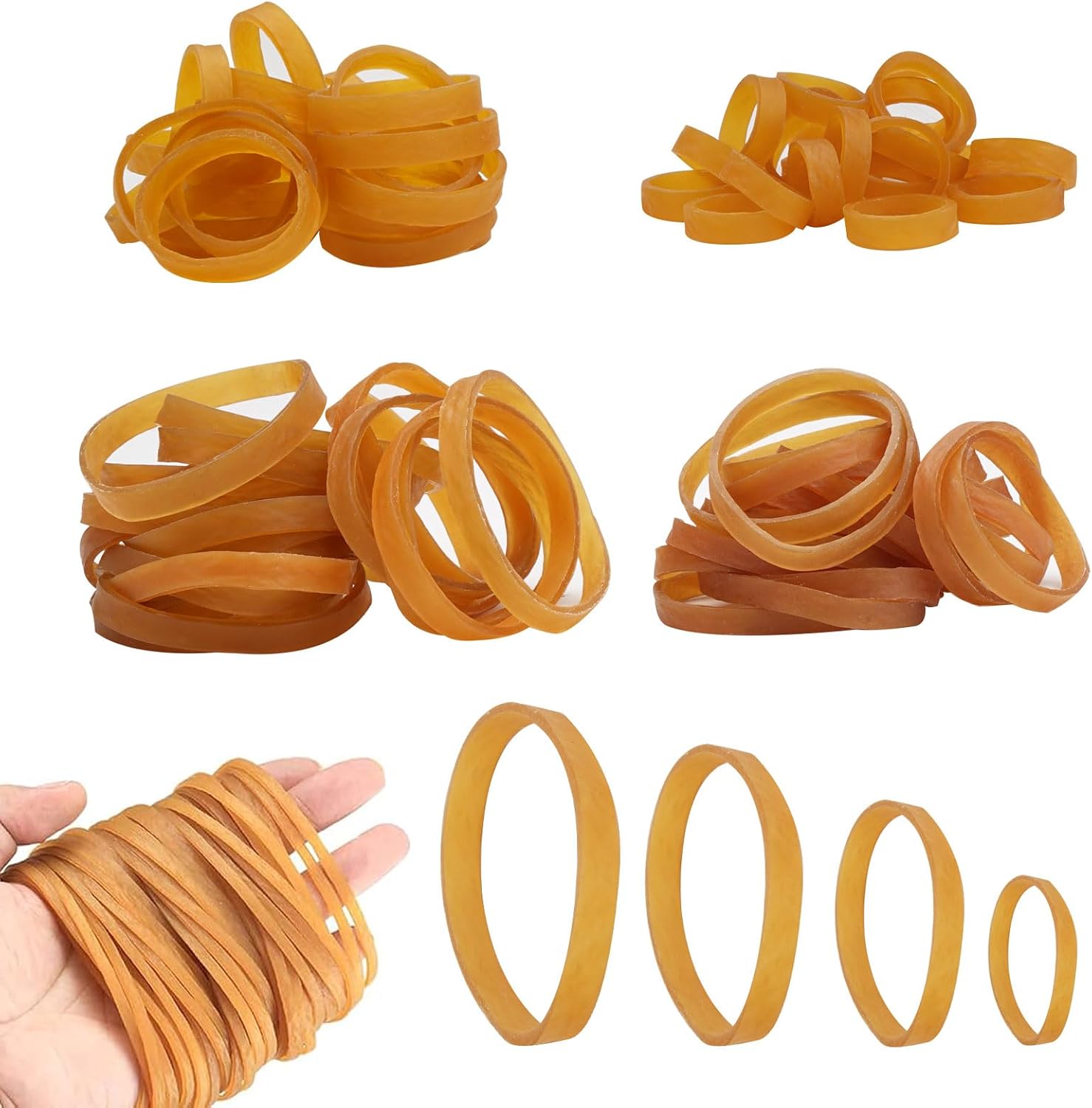 Set Mit 100 Strapazierfähigen Gelben Gummibändern