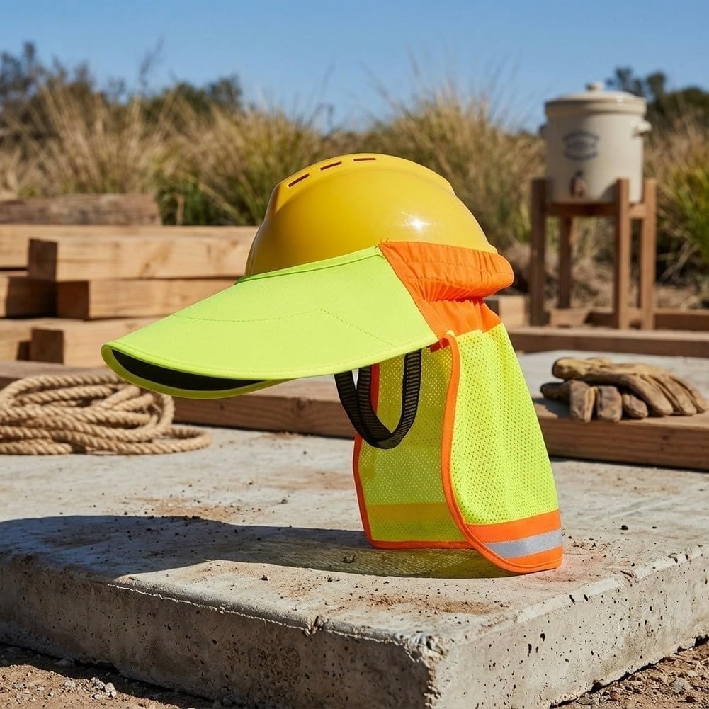 Komplettes Sonnenblenden-set Mit Doppeltem, Breitkrempigem Visier, Atmungsaktiver Netzabdeckung Und Gamaschen Aus Eisseide Für Outdoor-arbeit, Gartenarbeit, Angeln, Wandern Und Radfahren