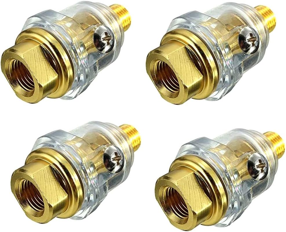 Set Mit 4 Mini-druckluftölern Für Druckluftwerkzeuge, 0,6 Cm Npt, Ölschmierer Für Druckluftöl – Gelb