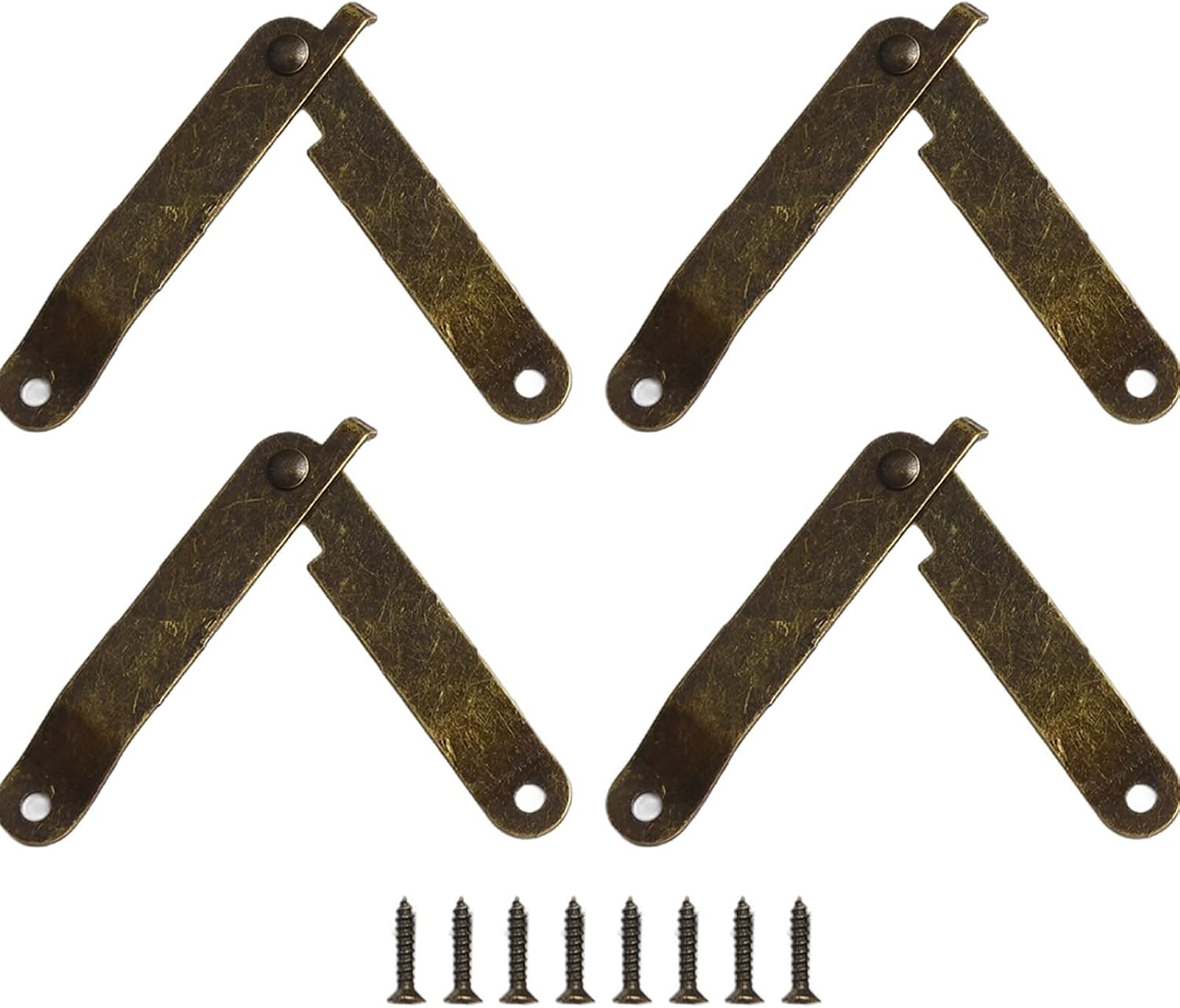 Set Aus 4 Antiken, Klappbaren Eisenboxstützen (gelb)