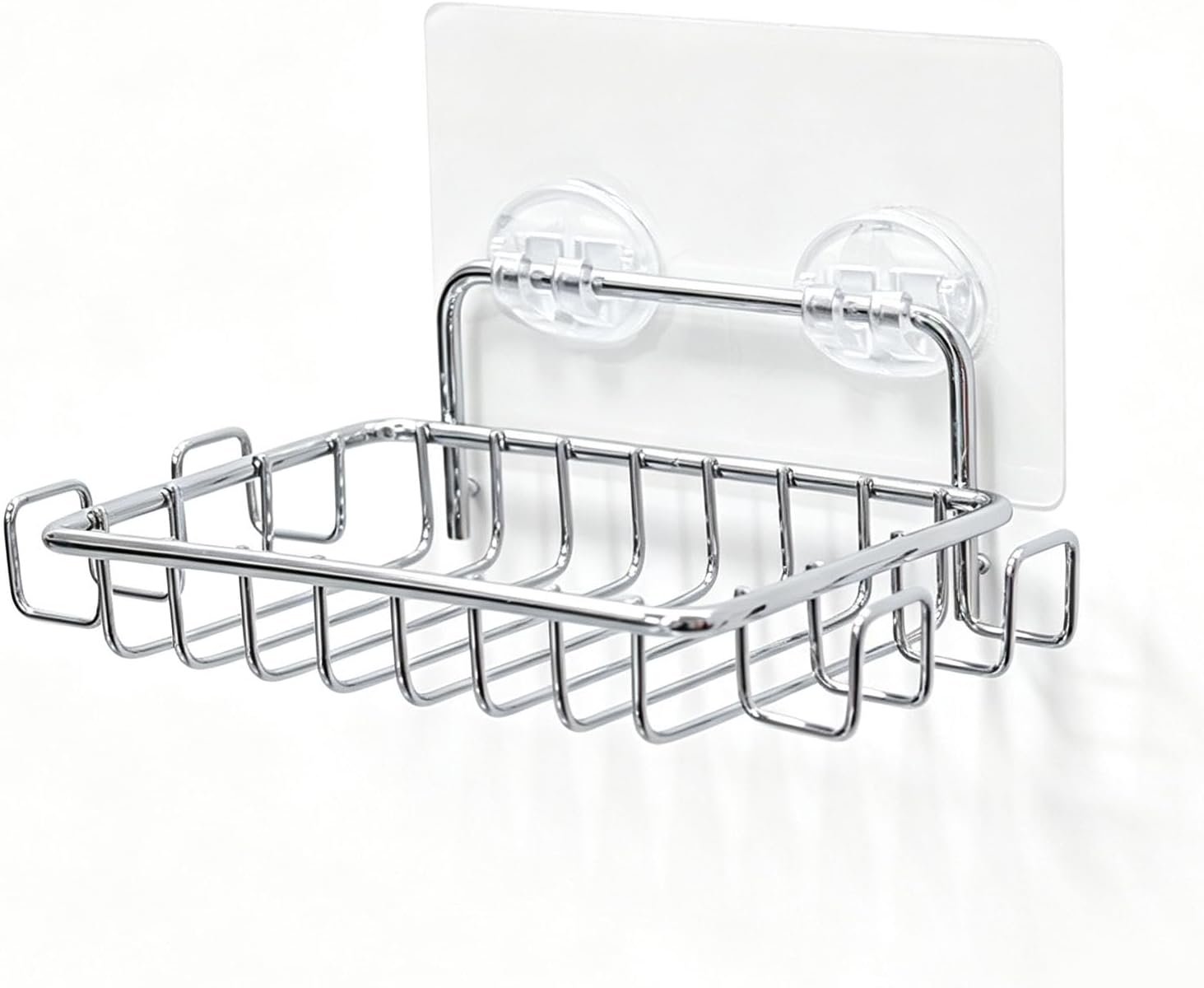 Seifenschale Mit Saugnapf Zur Wandmontage Und 4 Haken (silber)