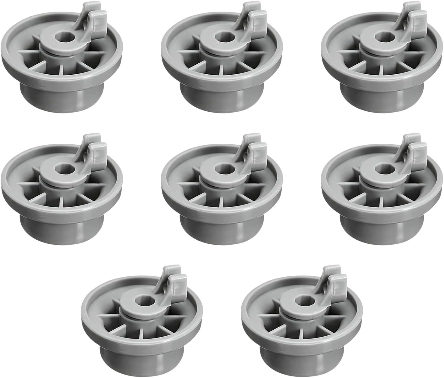 Set Mit 8 Geschirrspüler-ober- Oder Unterkorbrollen - 30 Mm - Ersatzteile, Kompatibel Mit Vielen Geschirrspülern (grau)