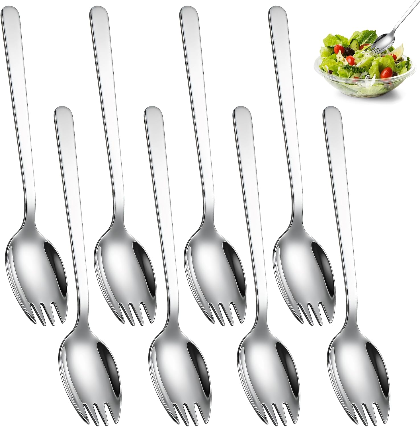 Set Mit 8 2-in-1-edelstahl-essgabeln