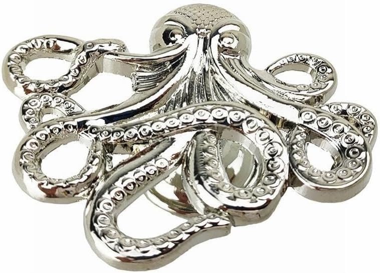 Schrankknopf Aus Zinklegierung In Oktopusform – Niedlicher, Tierförmiger Türgriff Für Kinderzimmer – Kleiderschrank, Schublade – Gold/silber (silber)