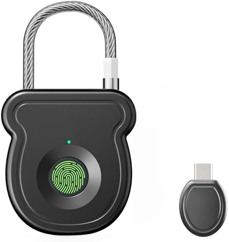 Wiederaufladbares Biometrisches Vorhängeschloss Mit 0,5-sekunden-aktivierung Und Elektronischem Decoder Für Reisegepäck, Grau