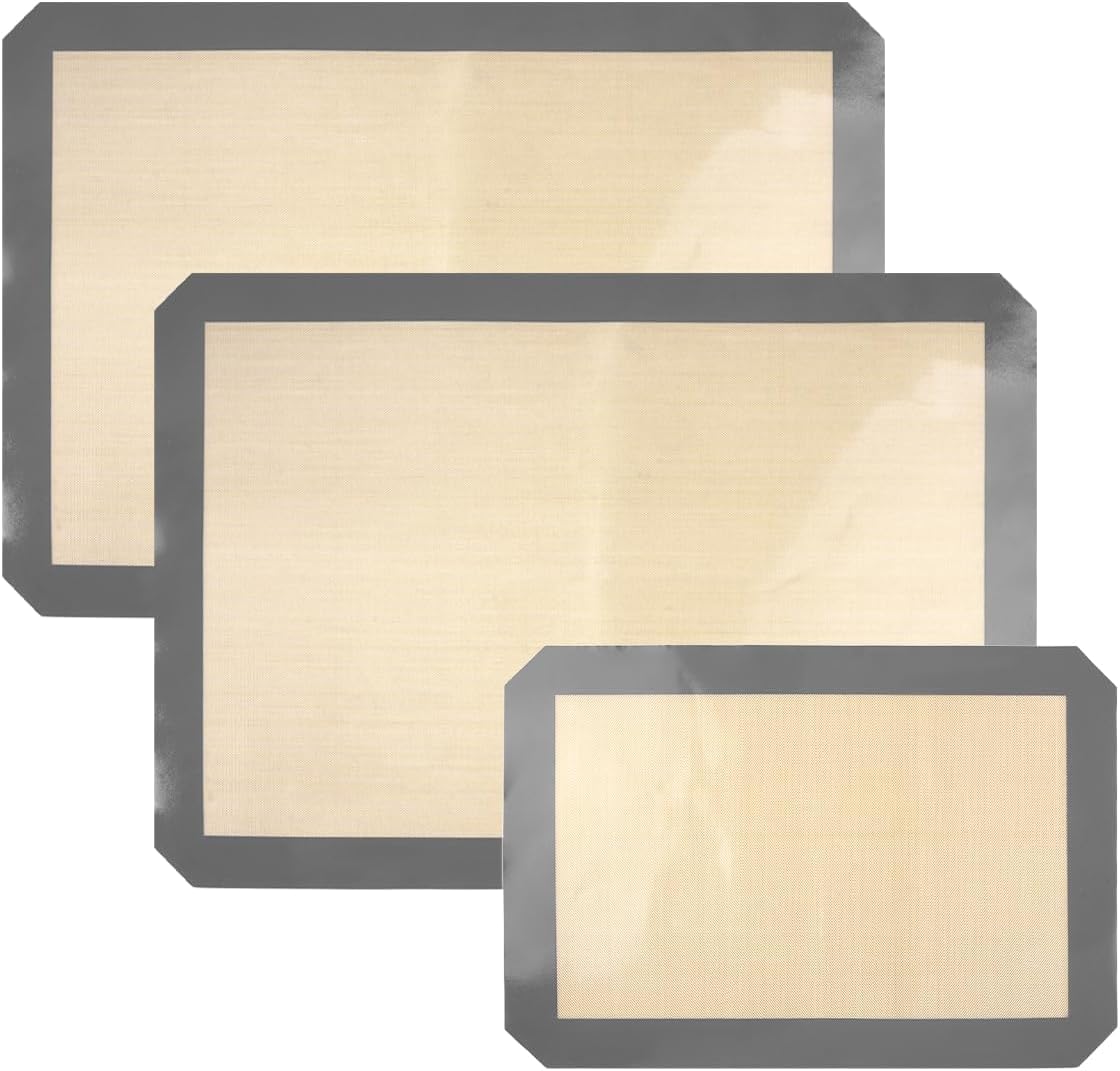 3-teiliges Silikon-backmatten-set Für Den Backofen (2 Stück 42×29,5 Cm, 1 Stück 30×21 Cm)