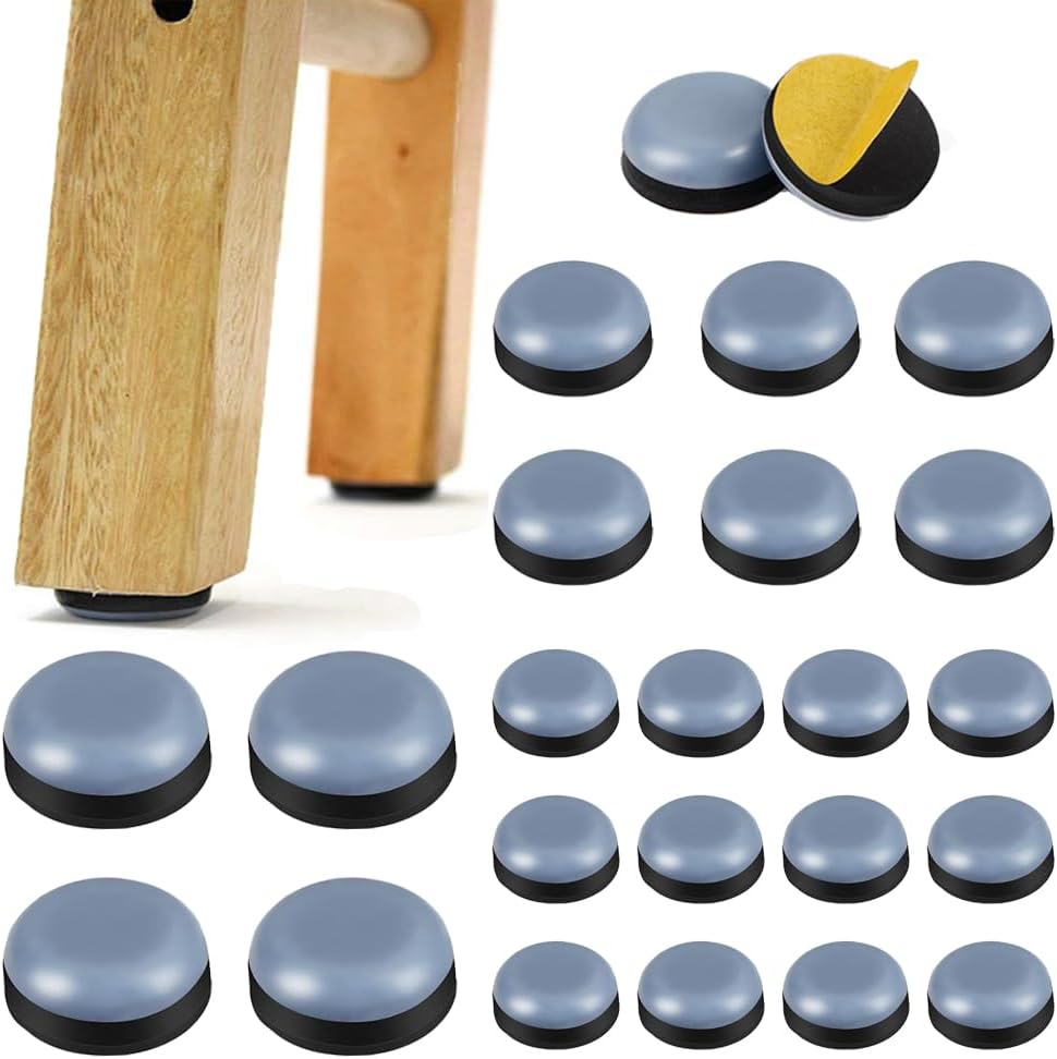 24 Stück Teflon-möbelgleiter, Runde, Selbstklebende Ptfe-möbelgleiter Für Küchengeräte Wie Heißluftfritteusen, Brotbackautomaten, Mixer Und Grills (rund)