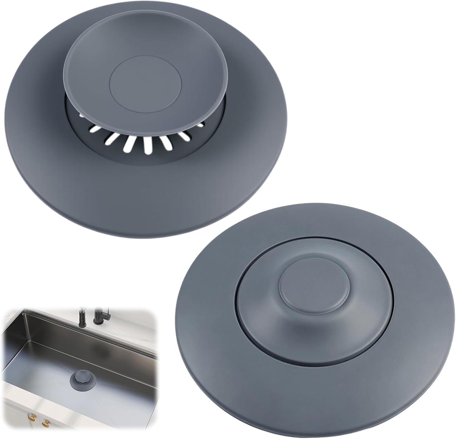 3-teiliger Silikon-badewannenstöpsel, Ø 11 Cm Universal-ablaufstopfen
