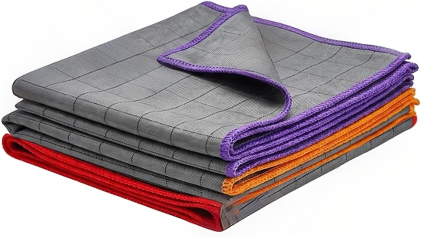 Set Mit 3 Carbon-mikrofasertüchern, 30 X 30 Cm, Multifunktionstuch Für Streifenfreie Fensterreinigung, Auto- Und Haushaltsreinigung, Hochsaugfähiges Tuch Zum Reinigen Von Fenstern, Oberflächen Und Küc