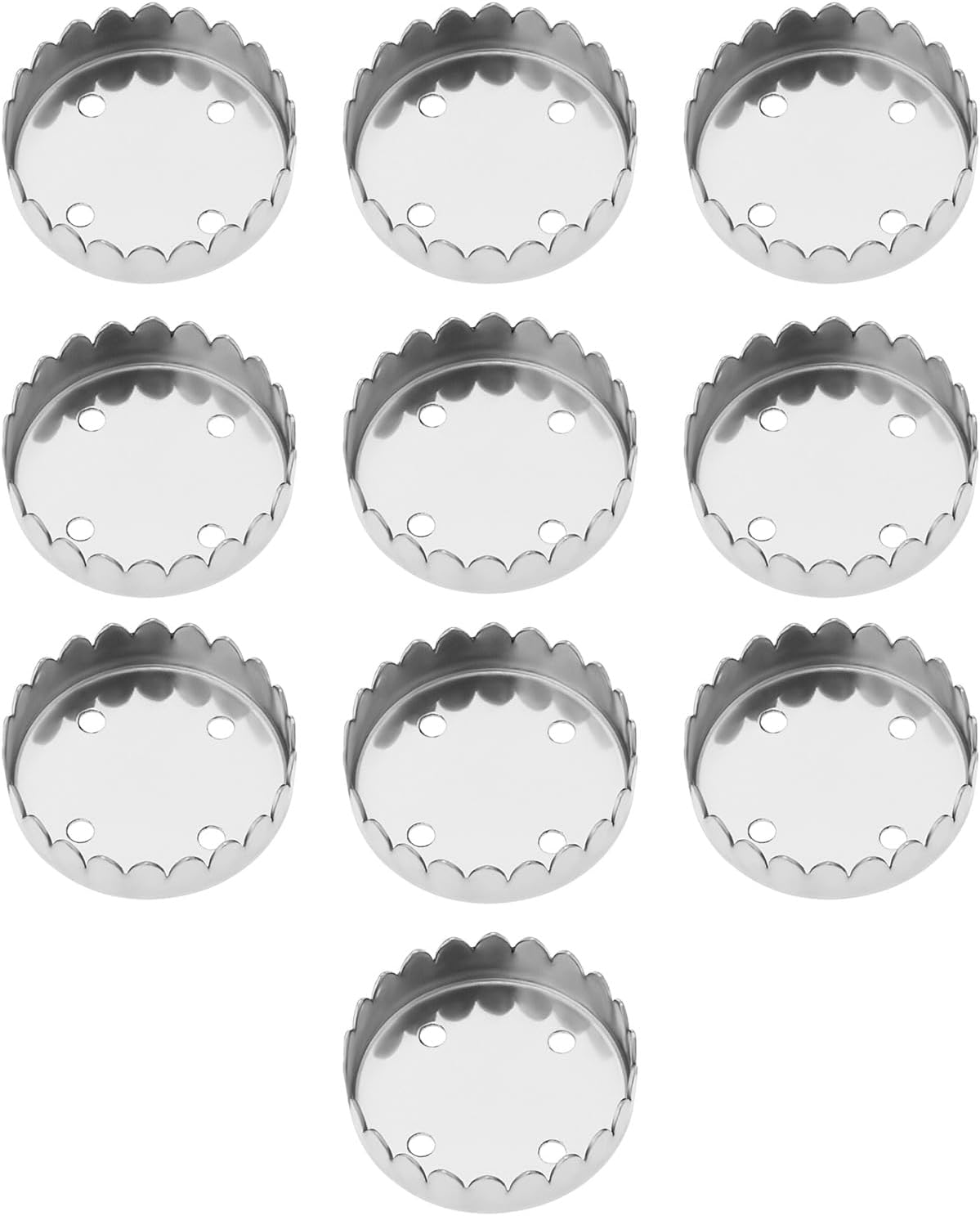 Packung Mit 10 Ersatz-metallkappen Für Magnetische Seifenschalen Mit 4 Löchern, Passend Für Universelle Magnetische Seifenhalter, 22 X 6 Mm