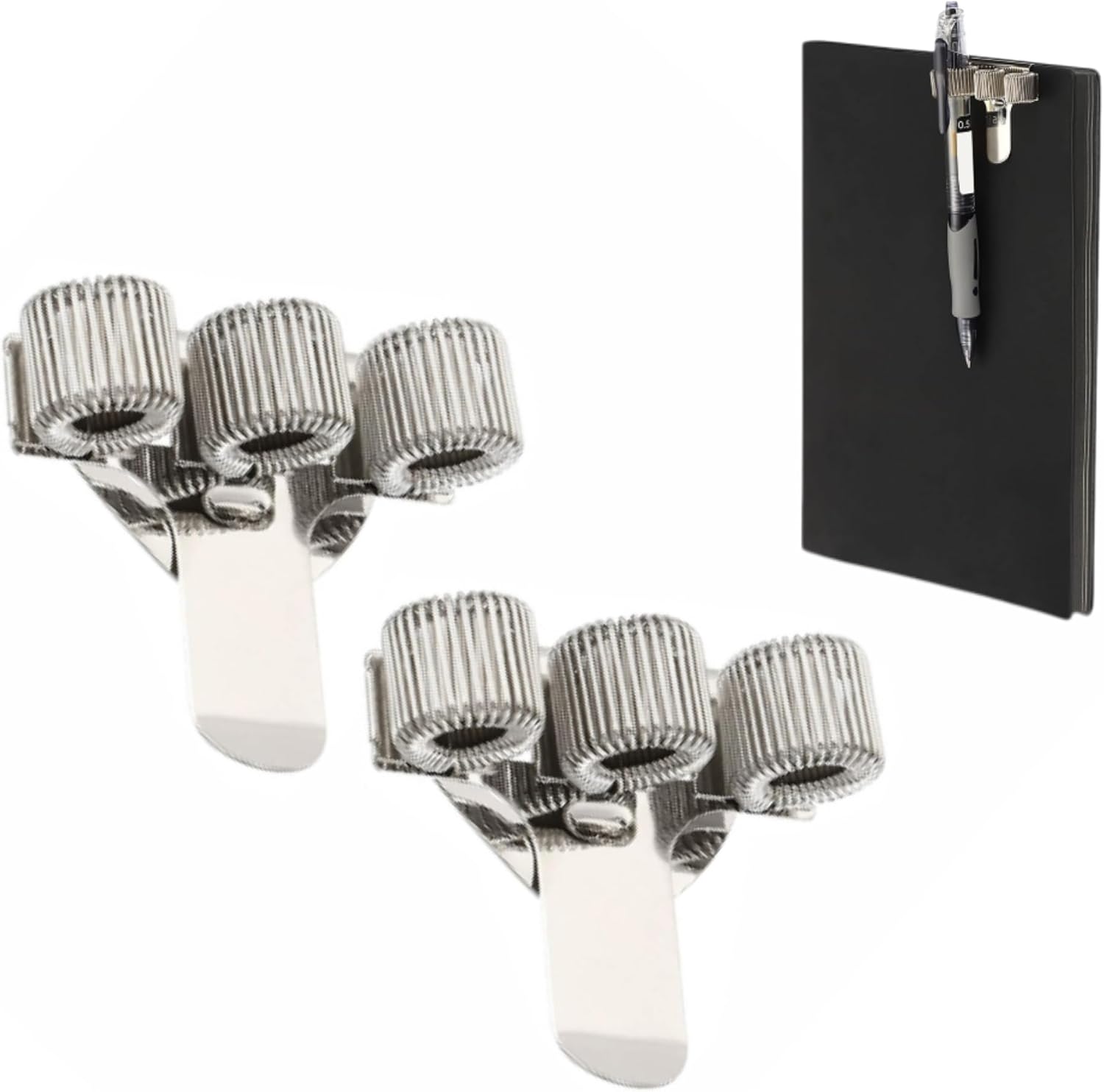 Set Mit 2 Stifthaltern Mit Drei Löchern Für Stifte, Bleistifte Und Marker, Stifthalter Aus Edelstahl, Sicherer Stiftclip Für Ärzte, Krankenschwestern, Piloten, Büroangestellte Und Servicekräfte