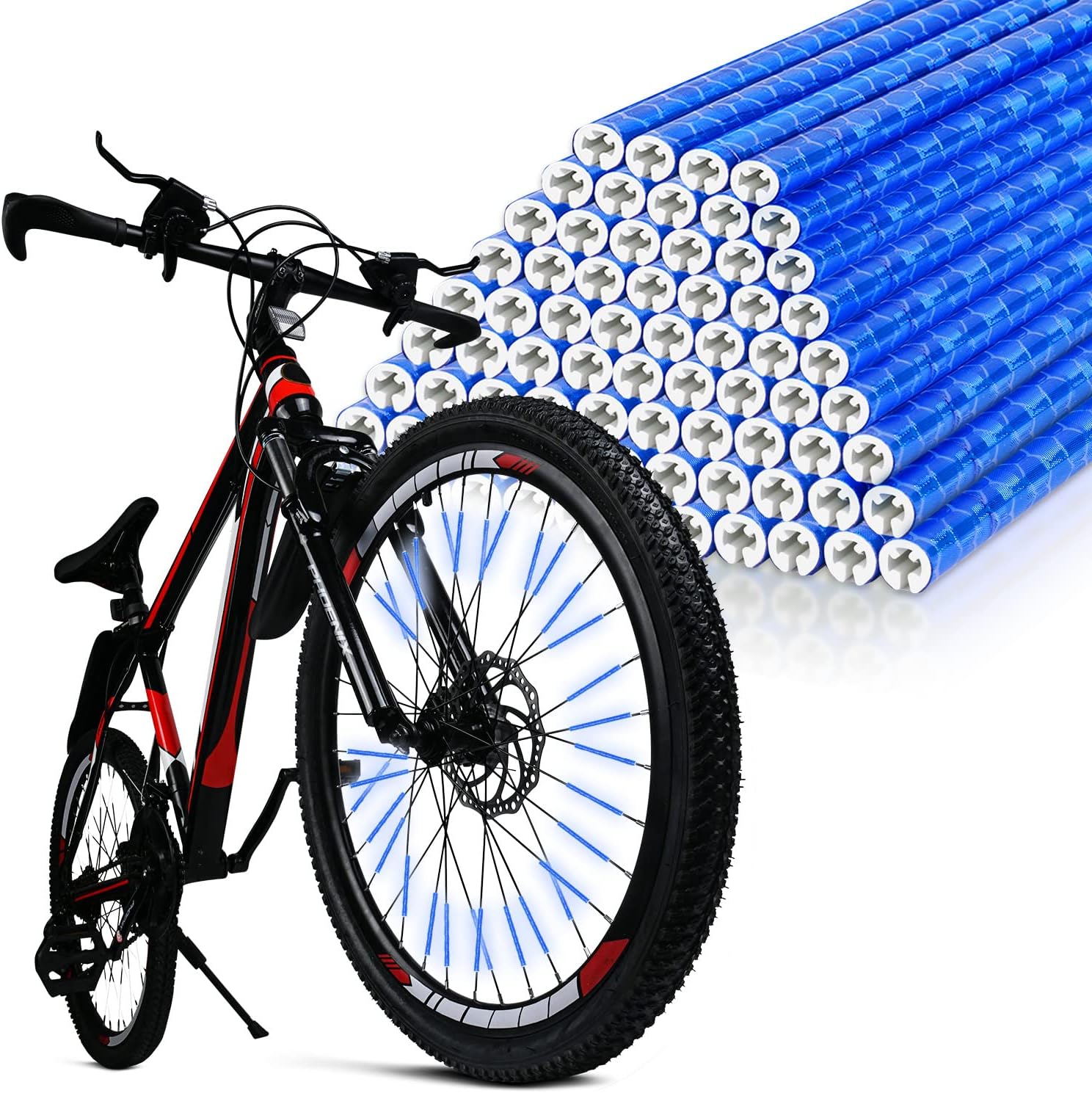 96 Stück Fahrradspeichenreflektoren, Reflektierende Schläuche Für Fahrradspeichen, 360°-sichtbarkeit, Farbenfrohe Fahrradradreflektoren, Reflektierende Speichen Für Alle Standard-fahrradspeichen