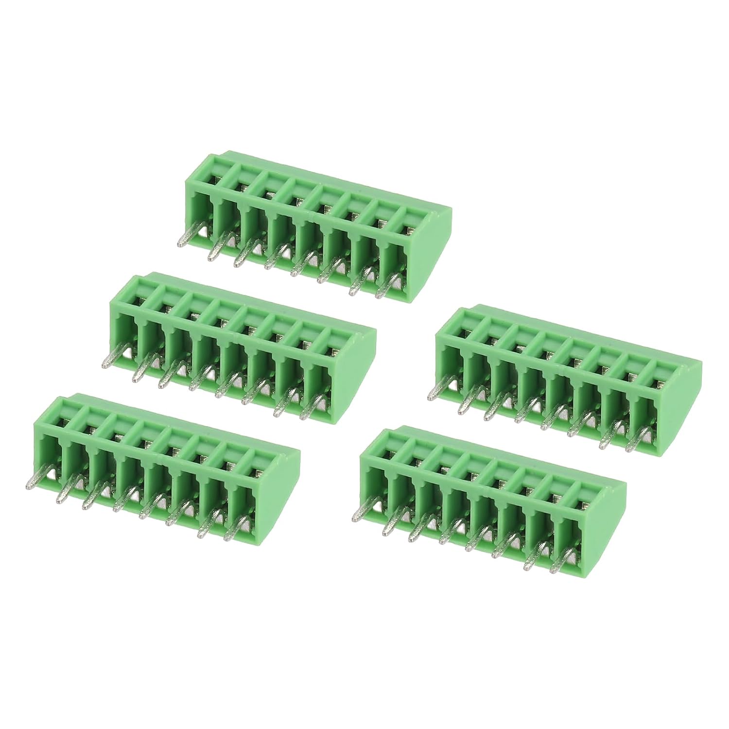 Stück Schraubklemmen Für Leiterplatten, 8-polig, Grün