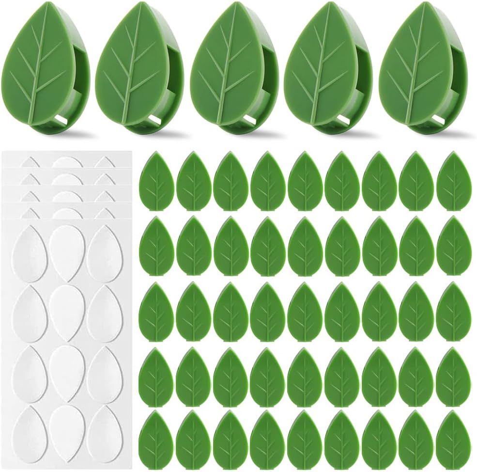 50 Stück Kletterpflanzenclips, Verstellbare Pflanzenstütze, Selbstklebende Clips Für Ranken Und Kabel, Für Kletterpflanzen, Gemüse, Wände, Büro, Garten