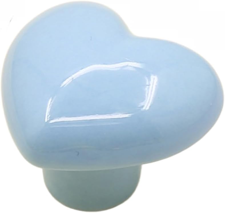 Keramikherz, 4 Cm, Vorgebohrt Für Möbel (hellblau)
