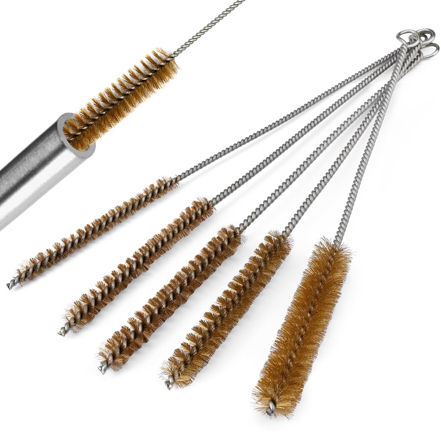 5-teiliges Set Messingrohr-reinigungsbürsten, Zylindrische Reinigung