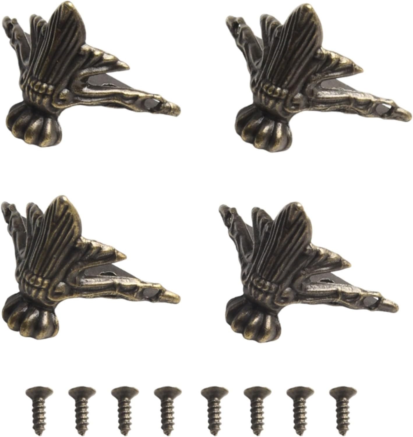 Set Mit 4 Eckenschützern Aus Antikem Messing Für Schmuckkästchen Aus Holz, Kantenschützer Aus Zinklegierung Mit Schrauben, Retro-dekoration Für Möbelbeine, Kommoden Und Schränke, 38 X 28 Mm