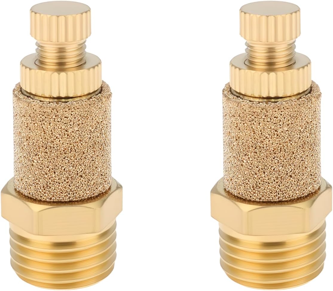 Satz Mit 2 Auspuffschalldämpfern Für 1/4-zoll-npt-pneumatikventile Aus Messing, Kompatibel Mit Pneumatischen Anwendungen