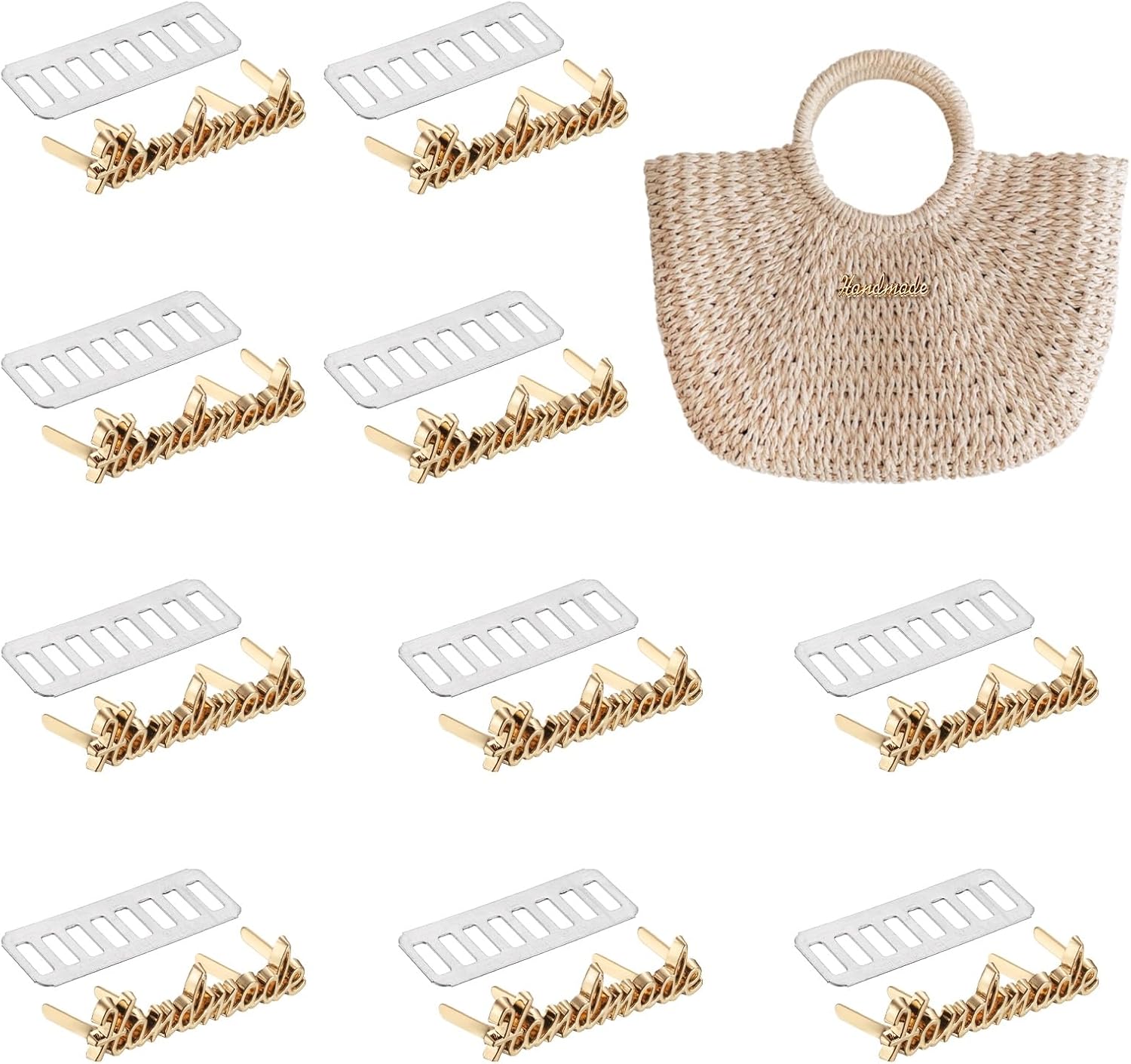 10 Metall-bastelanhänger Für Diy-taschen, Hellgold