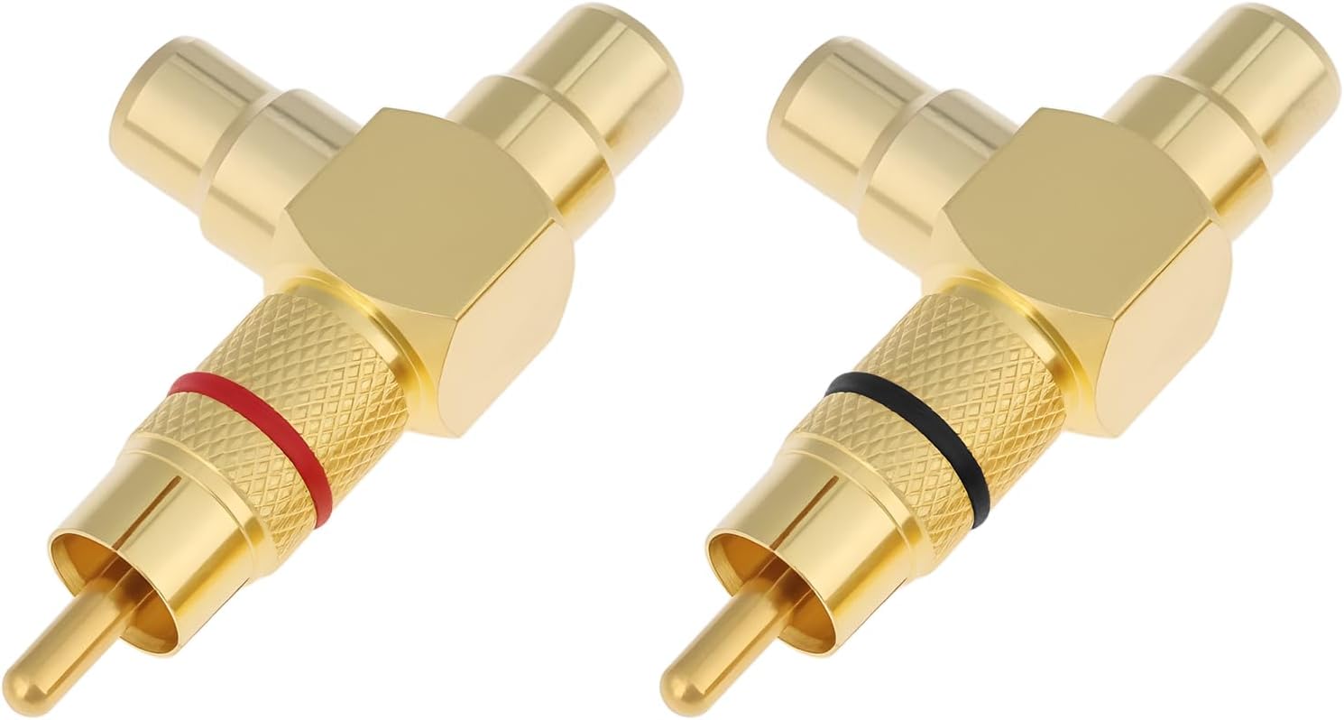 Rca Y-adapter-audioadapter (2 Stück): 1 Stecker Auf 2 Buchsen. Kompatibel Mit Computern, Cd-/dvd-playern Und Set-top-boxen.