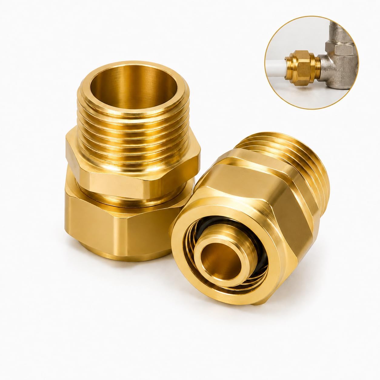 Stück Messing-ringverschraubungen, 16 Mm X 1/2 Zoll, Außengewinde, Gerade Verschraubung Für 1216 Aluminium-verbundrohre, Schraubverschraubung Für Sanitär-, Wasser-, Heizungs- Und Heizungsinstallatione