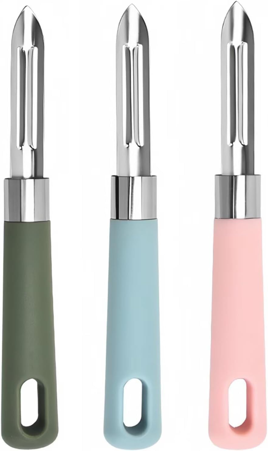 Set Mit 3 Gemüseschälern, Gemüseschäler Mit Edelstahlklingen, Doppelseitig Aus Edelstahl Für Äpfel, Kartoffeln, Tomaten Und Andere Lebensmittel