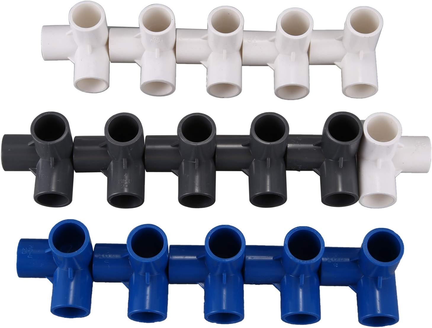 Packung Mit 16 20-mm-t-stücken Aus Pvc-kunststoff Für Gartenschläuche